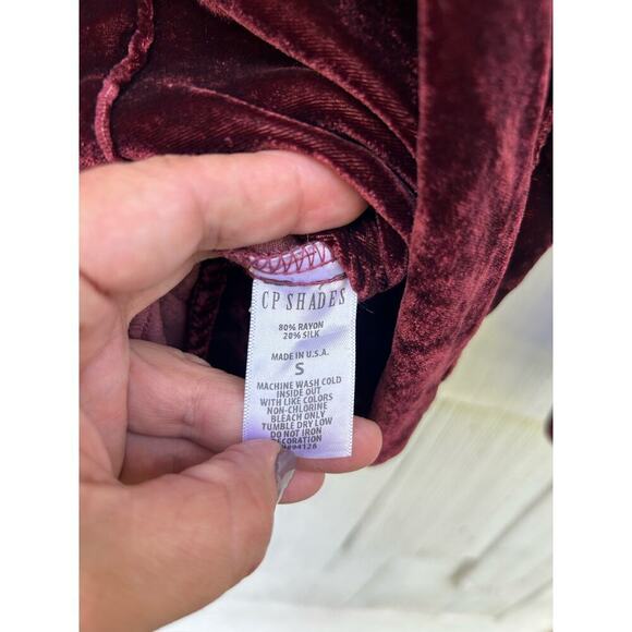 CP Shades x Free People Red Velvet‎ Tunic Dress Mini Silk Blend Size S Small - Picture 7 of 10